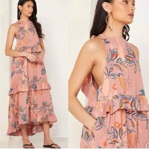 Free People Anita Print High Low Dress in Desert Rose